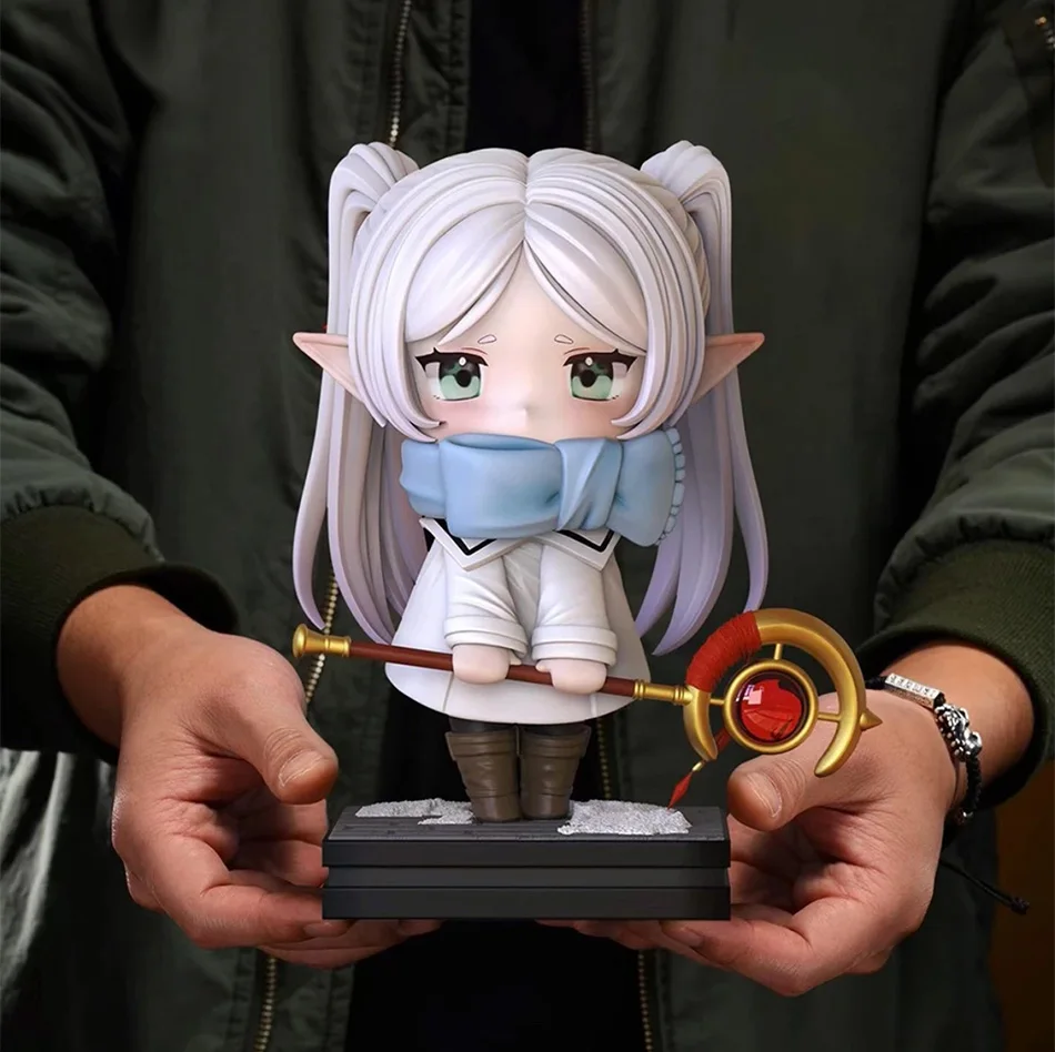 beyond Journey's End 14cm Winter Frieren Elf Figure Kawaii Anime Desk Decor with Mimic Chest Otaku Gift Cute 5.51in Collectible view 6