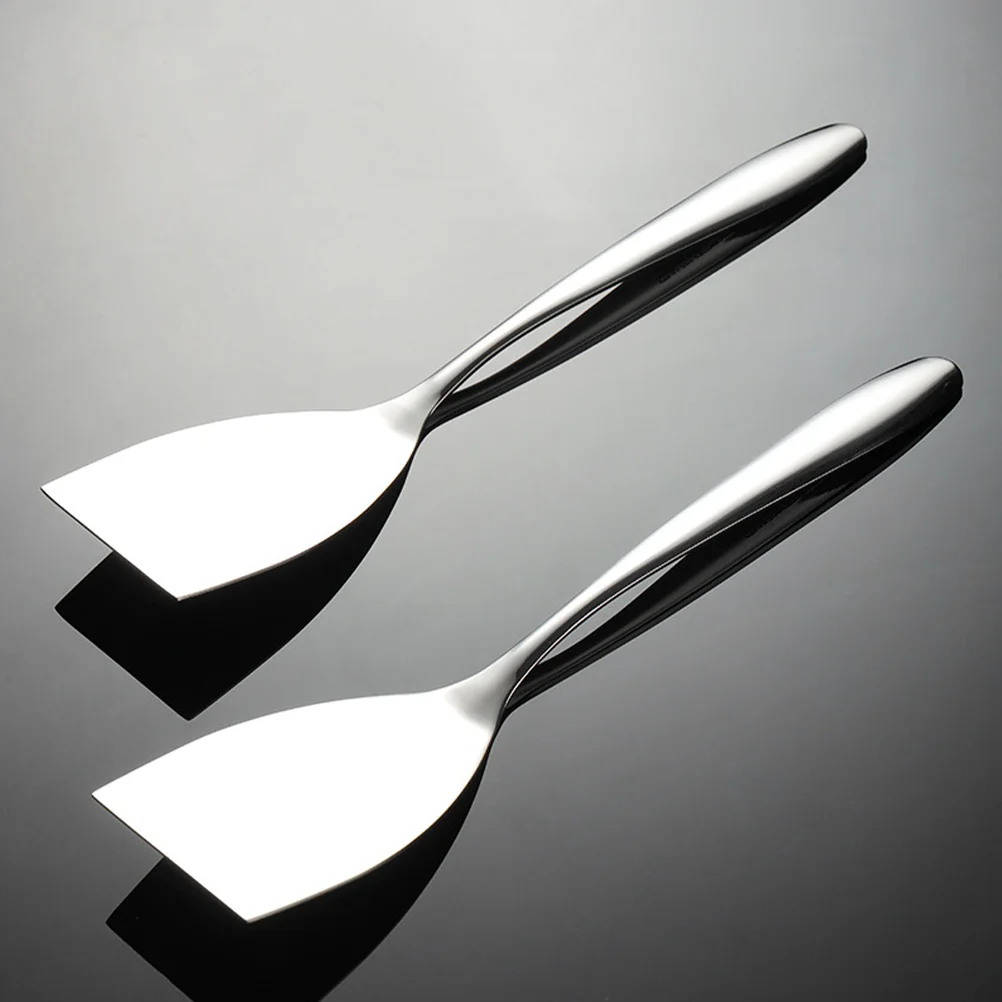 

2Pcs Stainless Steel Spatula 304 Heavy Duty Frying Turner for Steak Fish Pizza Nonstick Cookware Kitchen Cooking Tool