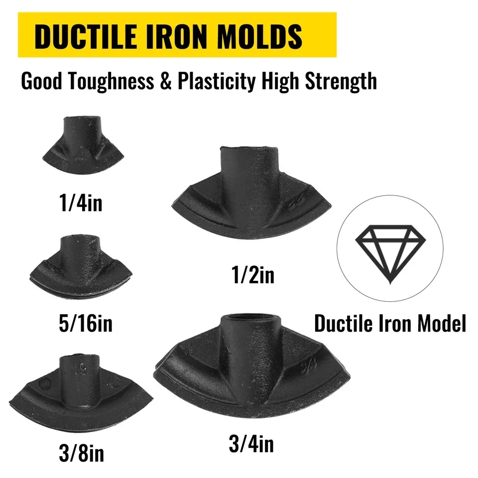 1인치 수동 유압 파이프 벤더 10톤 다기능 6 다이스 13-34mm 스테인리스 스틸 튜브 벤딩 도구 펌프 배기 기계