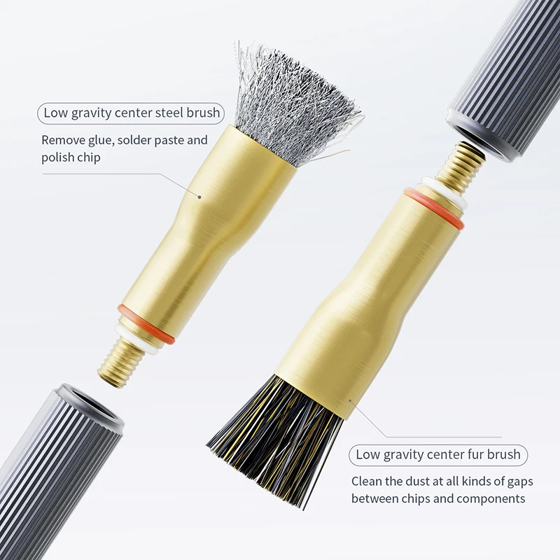 QIANLI 012 iHilt Steel/Fur Low Gravity Center Anti-Static Brush for Mobile Phone Motherboard IC Chip Cleaning Repair Hand Tools