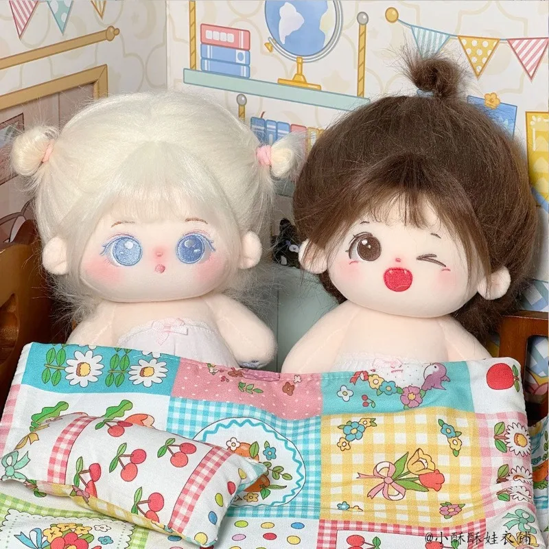 Baby bedding 20cm cotton doll sleeping blanket mattress pillow set celebrity doll bedding three piece set