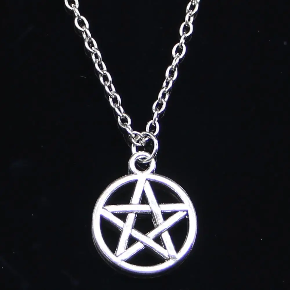 20pcs New Fashion Necklace 16mm Star Pentagram Pendants Short Long Women Men Colar Gift Jewelry Choker