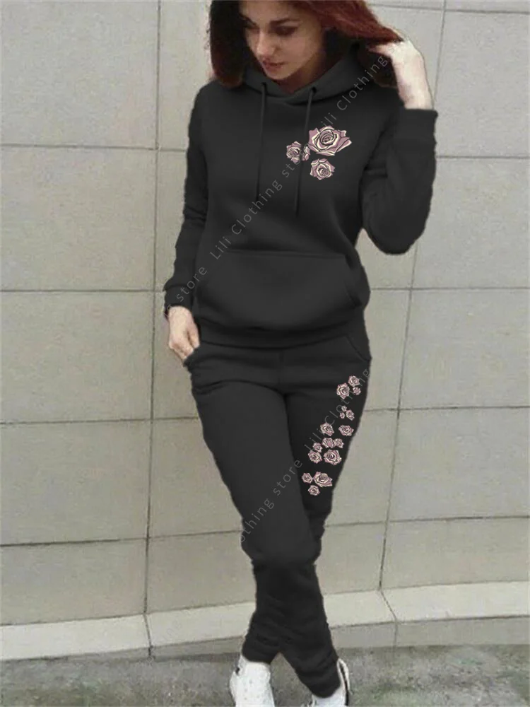 Women's Sets Hoodie And Pants 2 Piece suit Casual High Quality Spring Autumn Loose Fashion Aesthetic Letter Print clothing Women