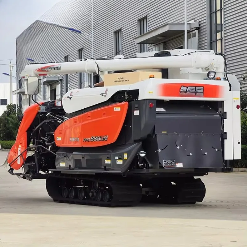 Small Integrated Grain Combine Harvester Cutting Threshing Cleaning All In One Household Farm Rice Wheat Diesel Harvest