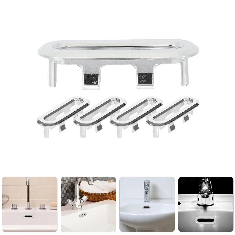 

5pcs Sink Overflow Ring Bathroom Basin Trim Overflow Drain Cover Replacement Washing Basin Hole Ceramic Tub Accessories