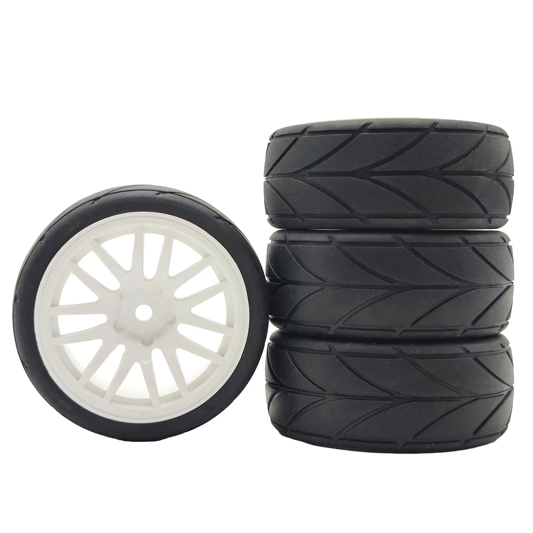 

1/10 RC Racing Tires & Wheel Rims Hub 12mm Hex for 1:10 RC On Road Car Tamiya TT01 TT02 XV01 XV02 PTG-2 TA06 HSP HPI Kyosho