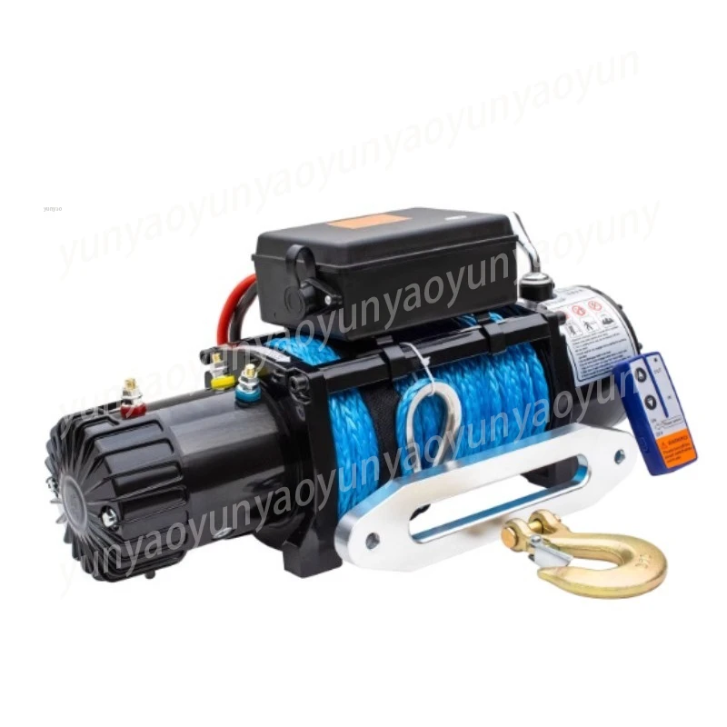 

Электрическая лебедка 12В/24В с нейлоновым тросом, инструмент для внедорожного спасения и подъема грузов для Jeep и грузовиков, портативная мощная лебедка