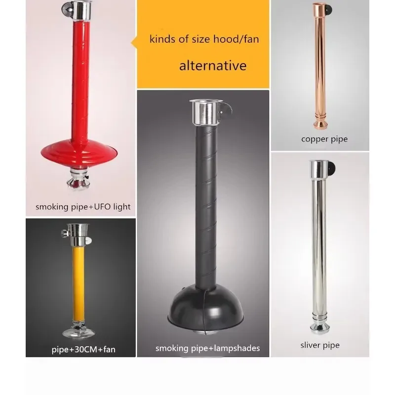 Telescopic  Exhaust Pipe Smoke Extractor for Korean BBQ Restaurant Desktop Grill Straight Ventilation Duct