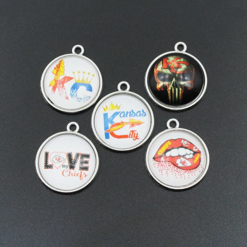 10pcs/lot Kansas-City Sports Teams Pendant  DIY For Necklace Bracelet Jewelry Dangle Charms Accessories