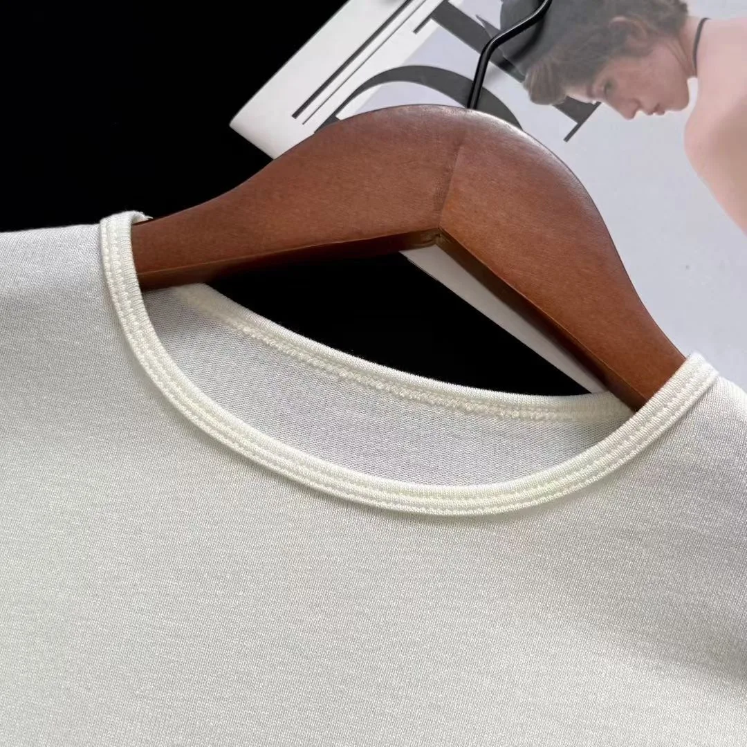 Classico versatile lungo strato base Sve Camere rotondo Ne T-shirt alta elastica da donna confortevole e delicata sulla pelle