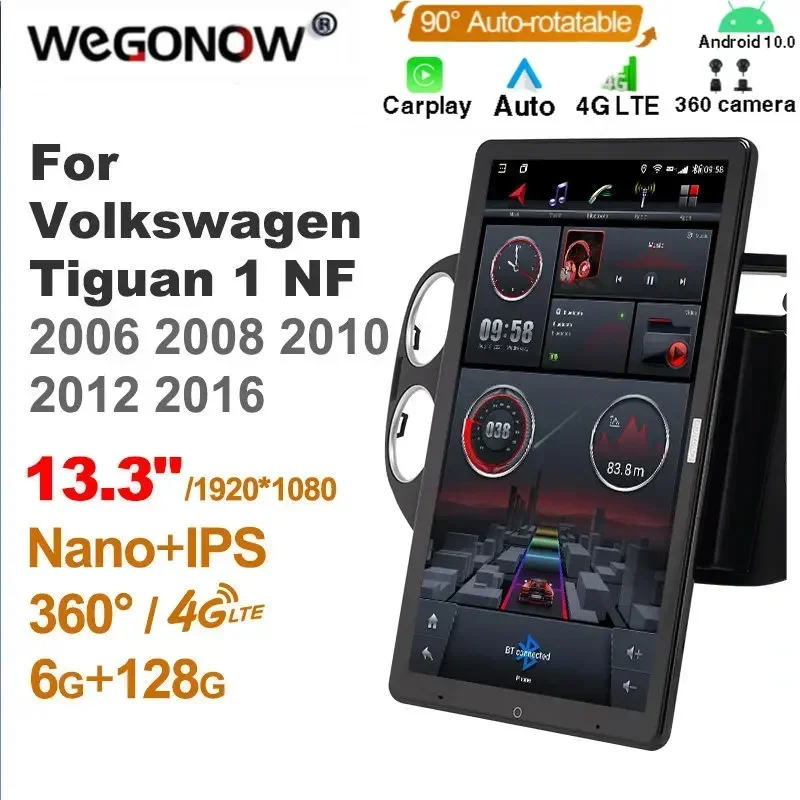 1920*1080 Nano Ownice Android10.0 for Volkswagen Tiguan 1 NF 2006 - 2016 Car Radio Video Audio 13.3'' IPS Rotatable 360 6G 128G