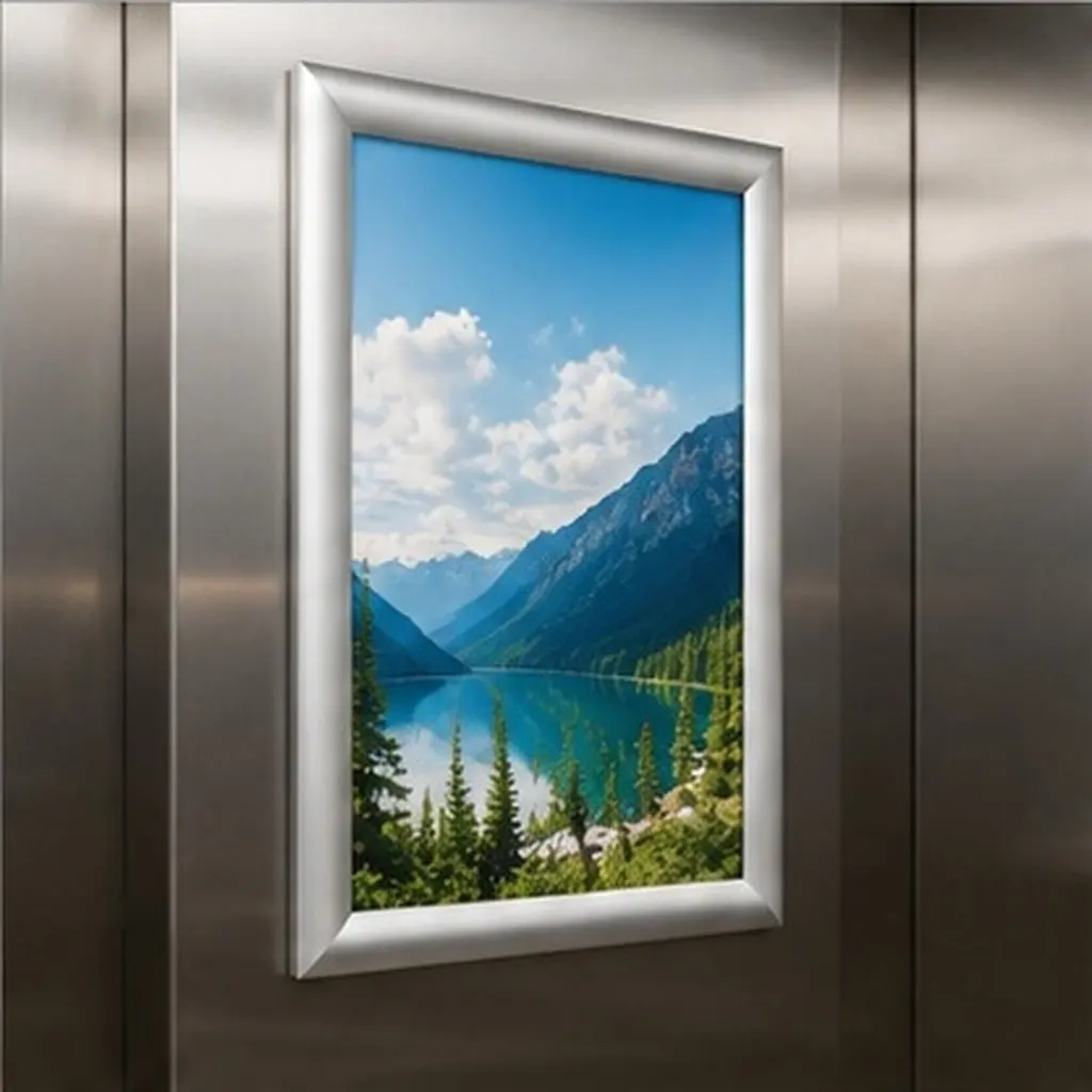 A4 Lightweight Aluminum Alloy Snap Frame Front Loading Elevator Poster Frame Wall Mounted Advertising Sign Holder 12.99x9.45