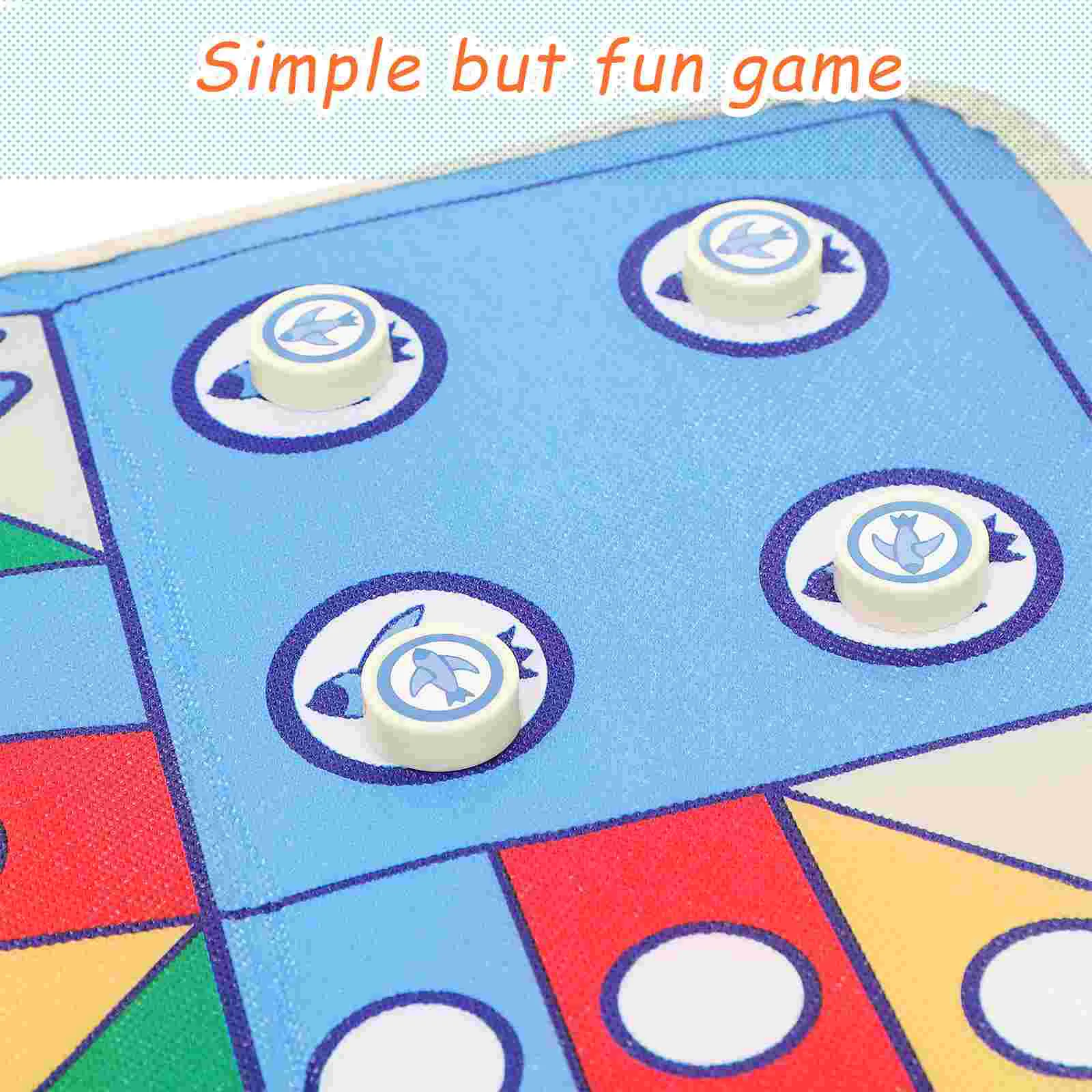 Flying Chess Carpet Aeroplane Chess Rug Playmat Fun Family Parent-child Game Party Game Travel Game (90 x 90cm, Plastic Chess Pi