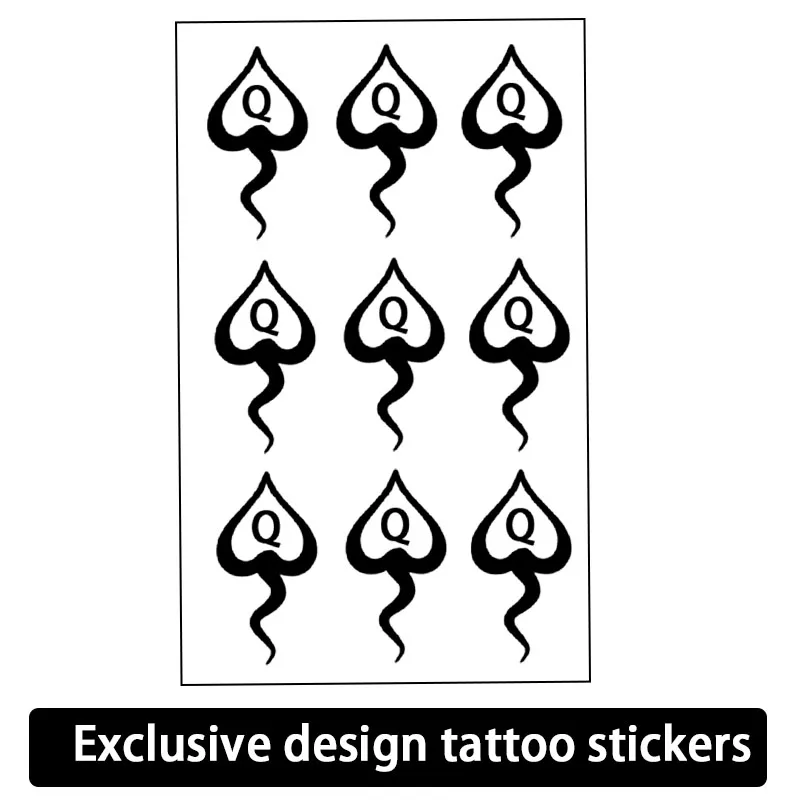 

Наклейка-тату Pure Black Element Spade Q, водонепроницаемая, устойчивая к поту, сексуальная временная наклейка на талию и ногу