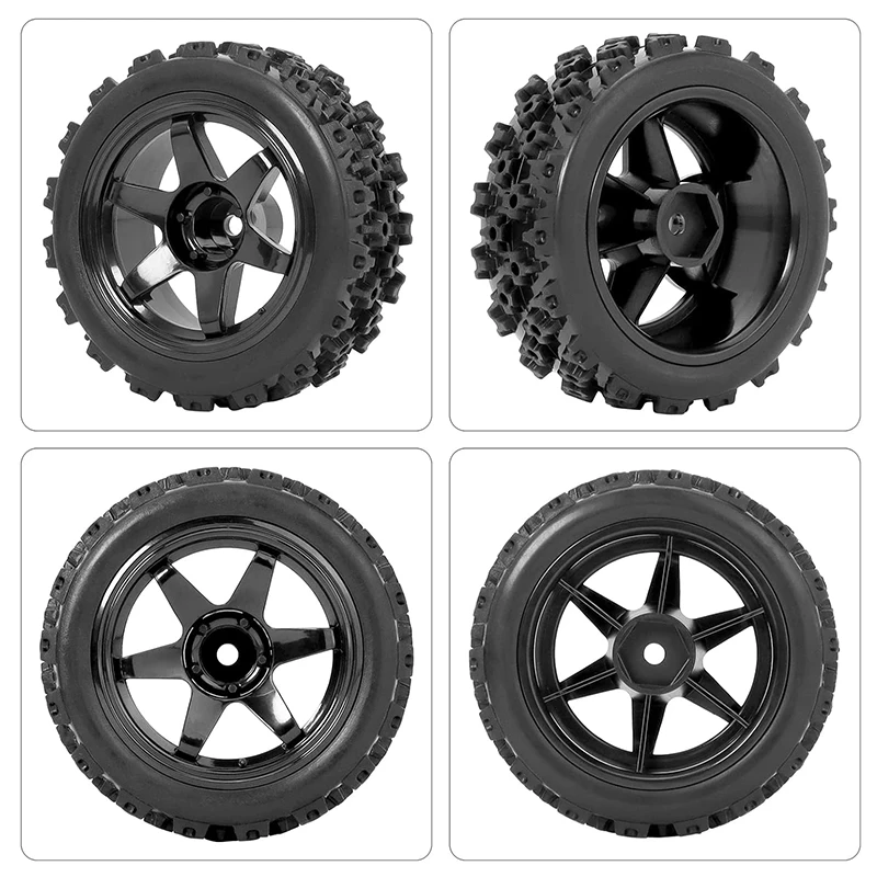 4PCS RC12mm Hex 1/12 1/14 1/16 1/18 RC Off Road Buggy Rally Wheels and Tires for Traxxas LaTrax Rally Wltoys 144001 124019 302e