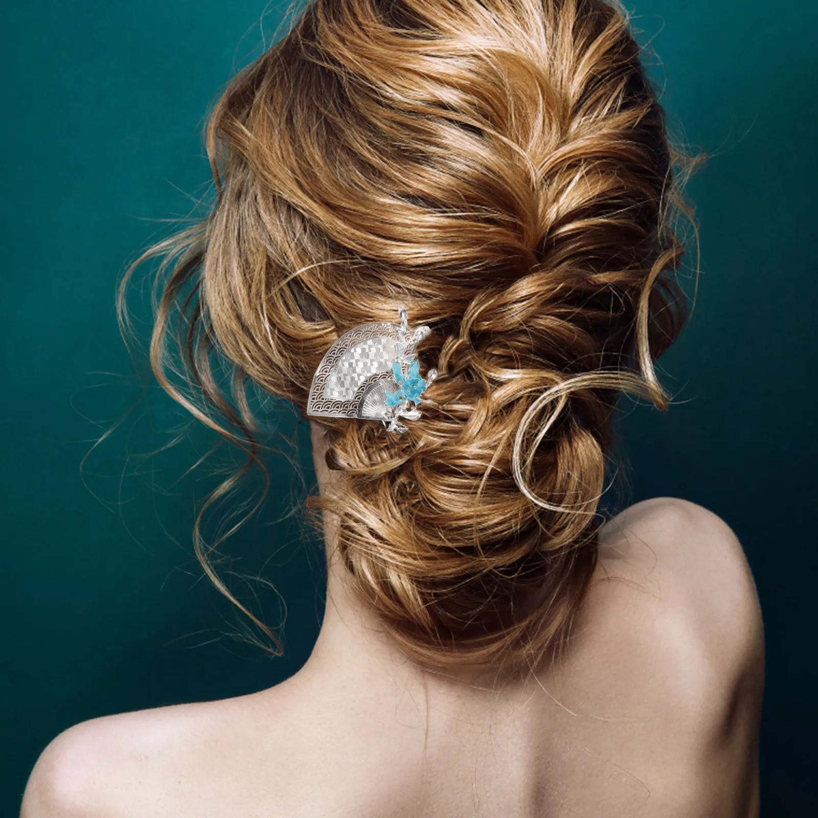 

Wedding Hairpin Chinese Fan-Shaped Tassel Metal Hair Sticks Vintage Hair Chopsticks Decorative Hairpins for Updo