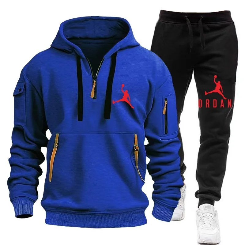 2024 New Casual Zipper Hoodie+Sports Pants Set, Spring and Autumn Leisure Fitness Jogging High Quality Sports Clothing Set