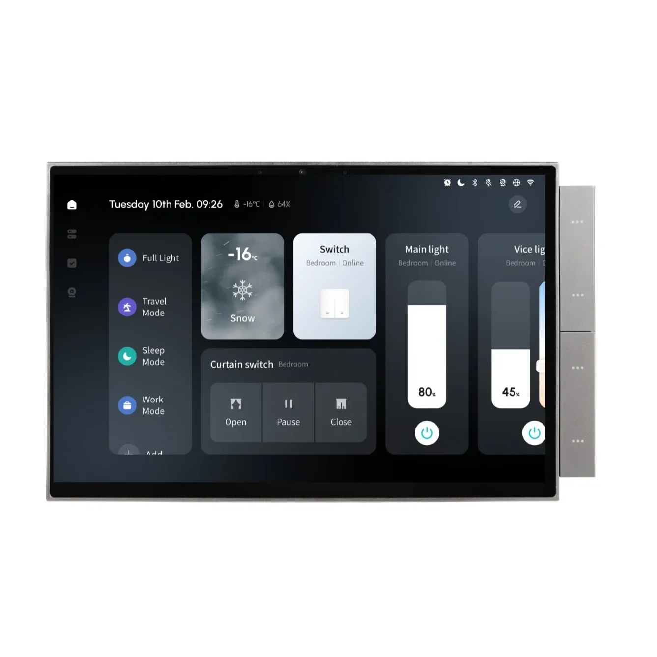 Smart Home Control Panel Max 10.1inch Touch Screen with Bluetooth Zigbee Gateway Built-in Building Intercom Compatible