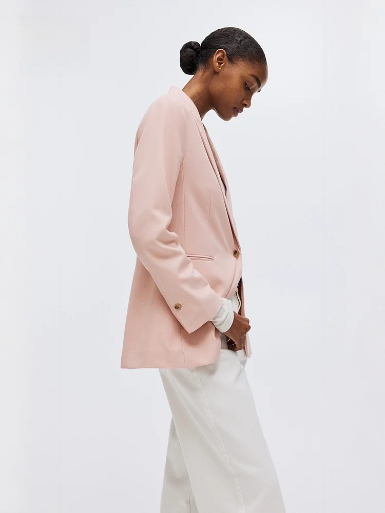 Traje de Negocios para Mujer H&M, con Hombreras, Manga Larga, para Ir al Trabajo, con un Solo Botón, Primavera, Nueva Llegada, Ropa Exterior Formal Elegante