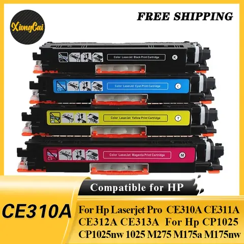 1pc Compatible Toner Cartridge For Hp Laserjet Pro CE310A CE311A CE312A CE313A For Hp CP1025  CP1025nw 1025 M275 M175a M175nw
