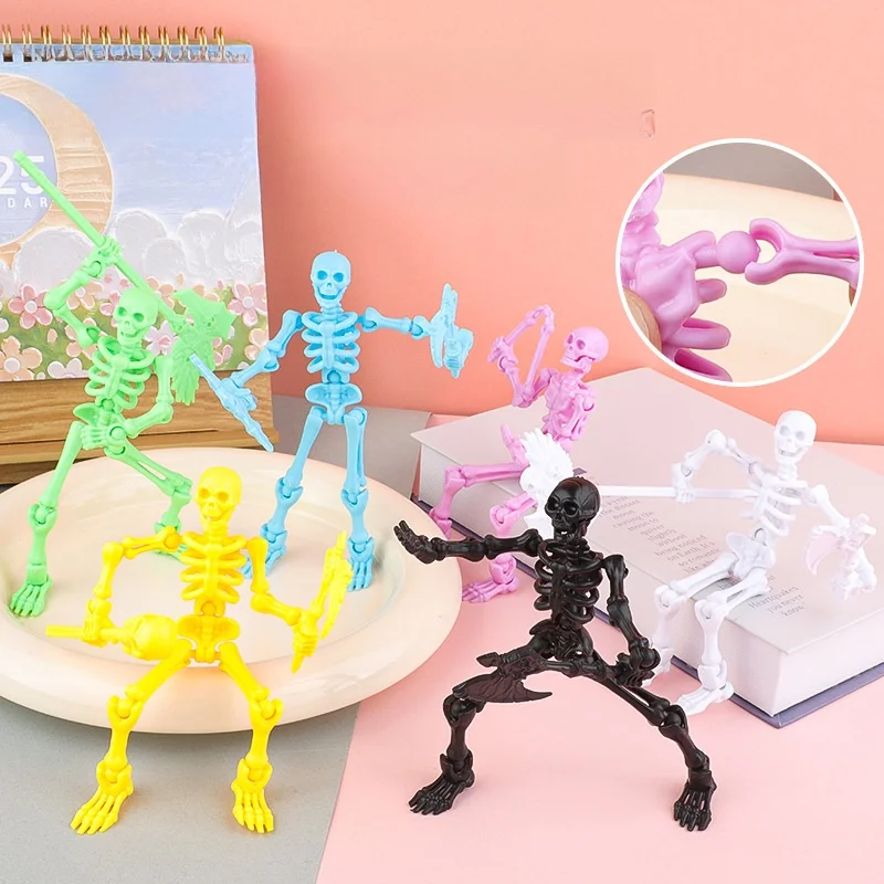 3 pezzi assembabili scheletro action figure cornice a forma umana bambini educativi blocchi di costruzione fai da te giocattolo regalo di Halloween figurine