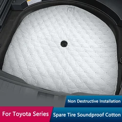 QHCP Car Trunk Sound Insulation Pad Trunk Spare Tire Soundproof Cotton Trim Fit For Toyota Camry Avalon 19-25 Corolla RAV4 20-25
