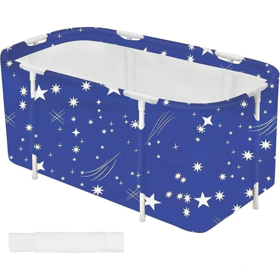 

Portable Foldable Bathtub For Adults, Soaking Standing Bath Tub For Shower Stall, Collapsible Spa Bathing Station For Travel An