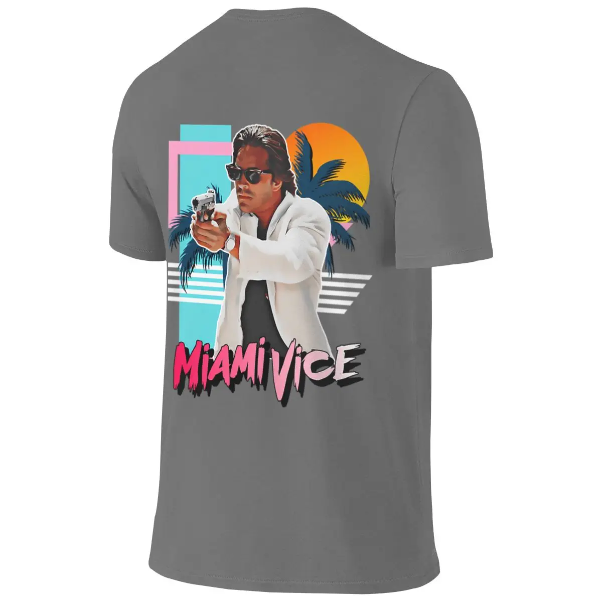 Retro Miami Vice 80S Sonny Crockett Tribute Campus Style Reversible T-shirtNiche Design Solid Colors Women's T-shirts