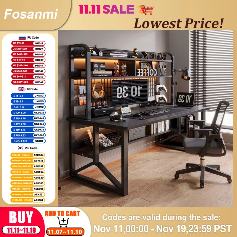 مكتب كمبيوتر قوي للمكتب باللون الأسود الحديث، مكتب دراسة واسع للطلاب لطاولة كمبيوتر ألعاب المنزل مع إطار معدني على شكل حرف Y