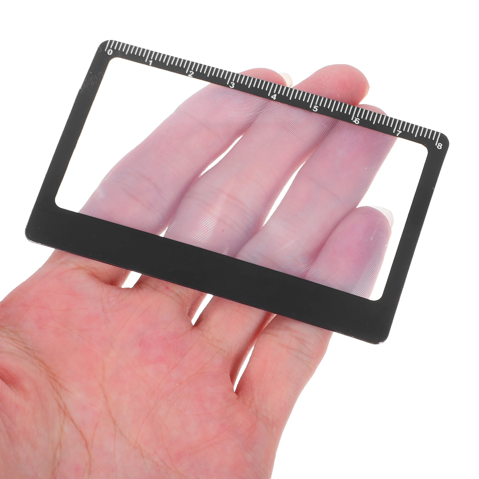

Square Card Magnifying Glass Size Pocket Magnifier Credit Bookmark Ruler Plastic