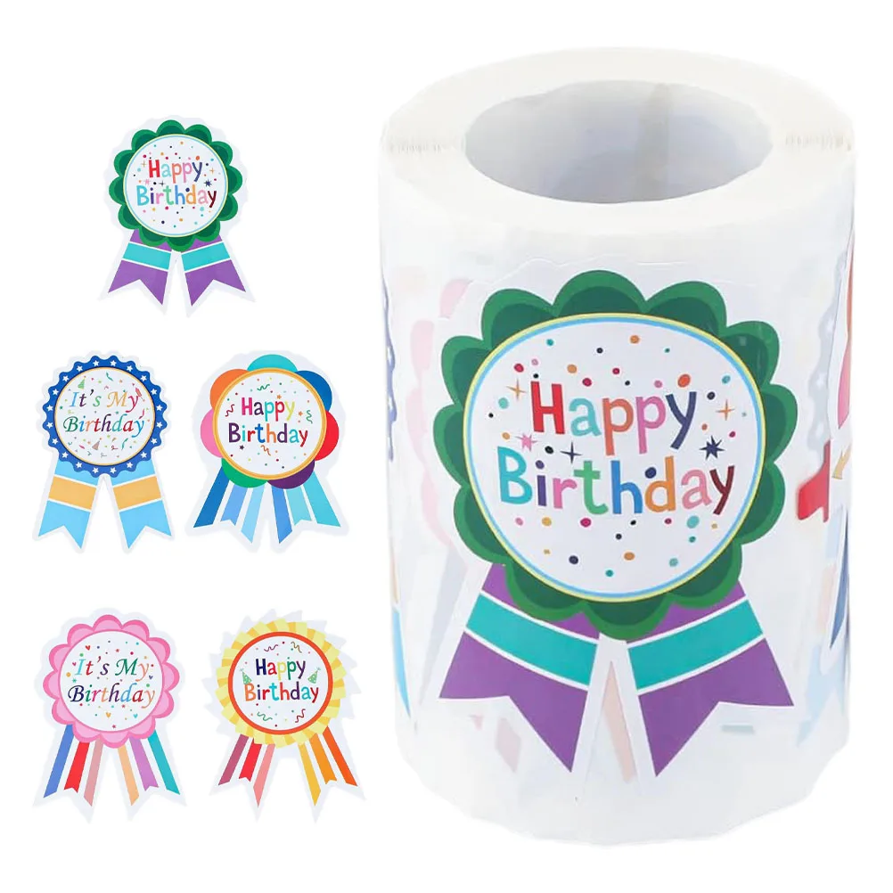 200 pçs feliz aniversário crachá adesivos é meu aniversário adesivos auto-adesivos scrapbooking cartões decalques para festa em sala de aula