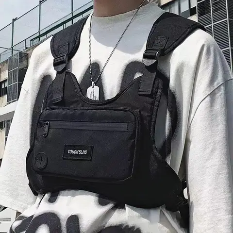 Luxury Bag Men Motorcycle Vest Chest Bags Sports Bags Hip Hop Streetwear Bag for Men Women Sports Casual Tactical Vest Bags Gift