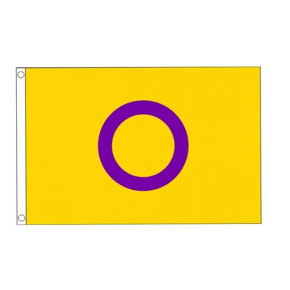

Intersex Progress Pride Flag 90x150cm | Durable Polyester LGBTQ+ Outdoor/Indoor Hanging Banner Flying Celebration Decor