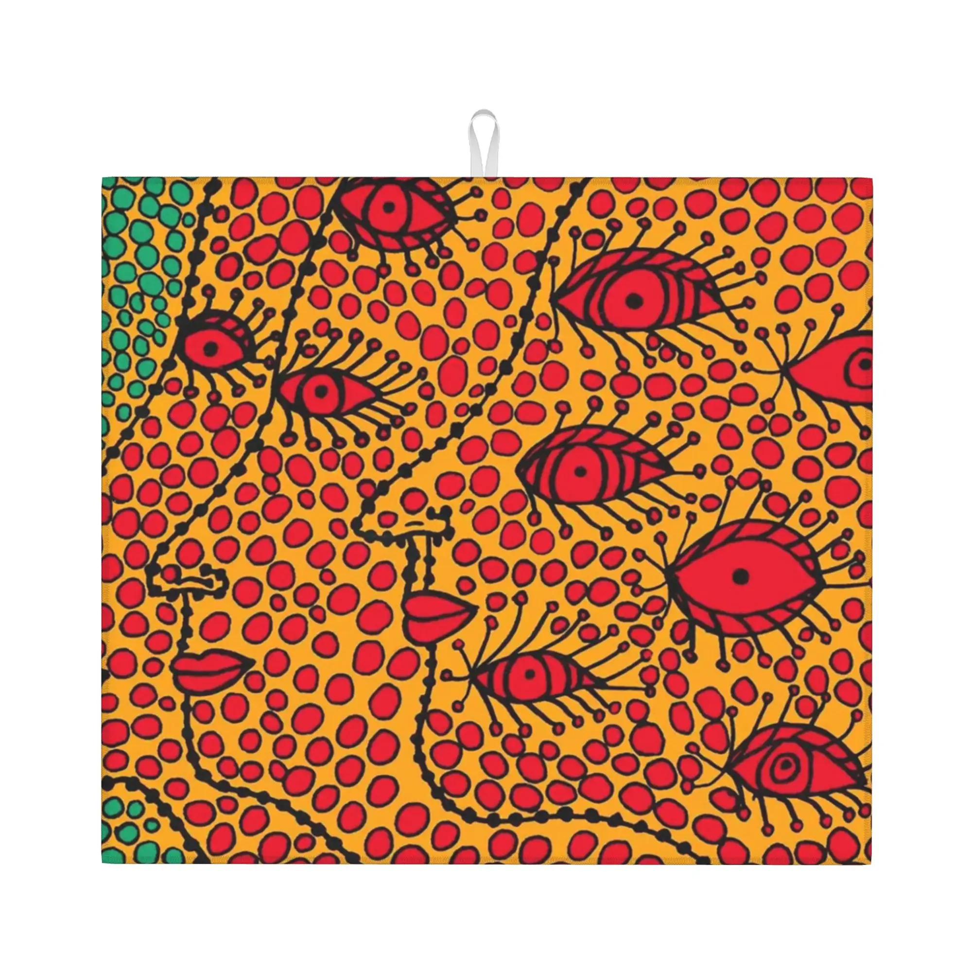Drying Mat For Kitchen Yayoi Kusama Water Absorbent Waterproof Reusable Eyes The Soul On Slip Kitchen Counter Protector Mat