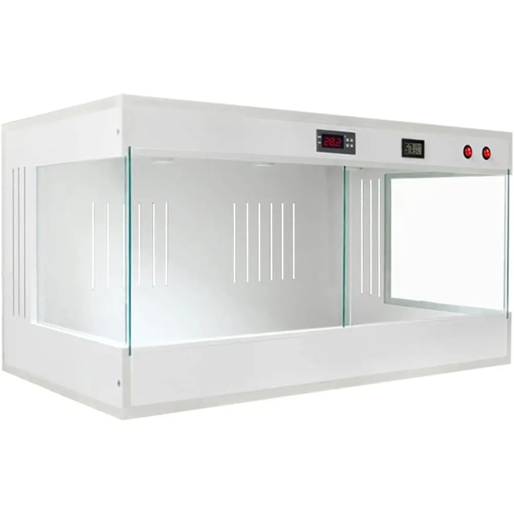 

White 60x40x40 cm Reptile Vivarium with Transparent Sliding Door for Tank Reptiles and Terrarium Habitat
