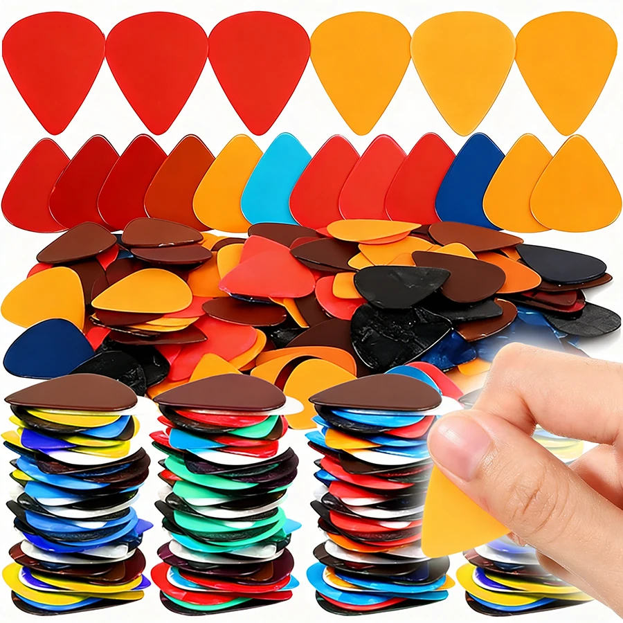 

40/80 шт. 0,46 мм Однотонные медиаторы для гитары, укулеле, бас-гитары, случайный цвет, АБС-пластик, для музыкальных инструментов, аксессуары для выступлений