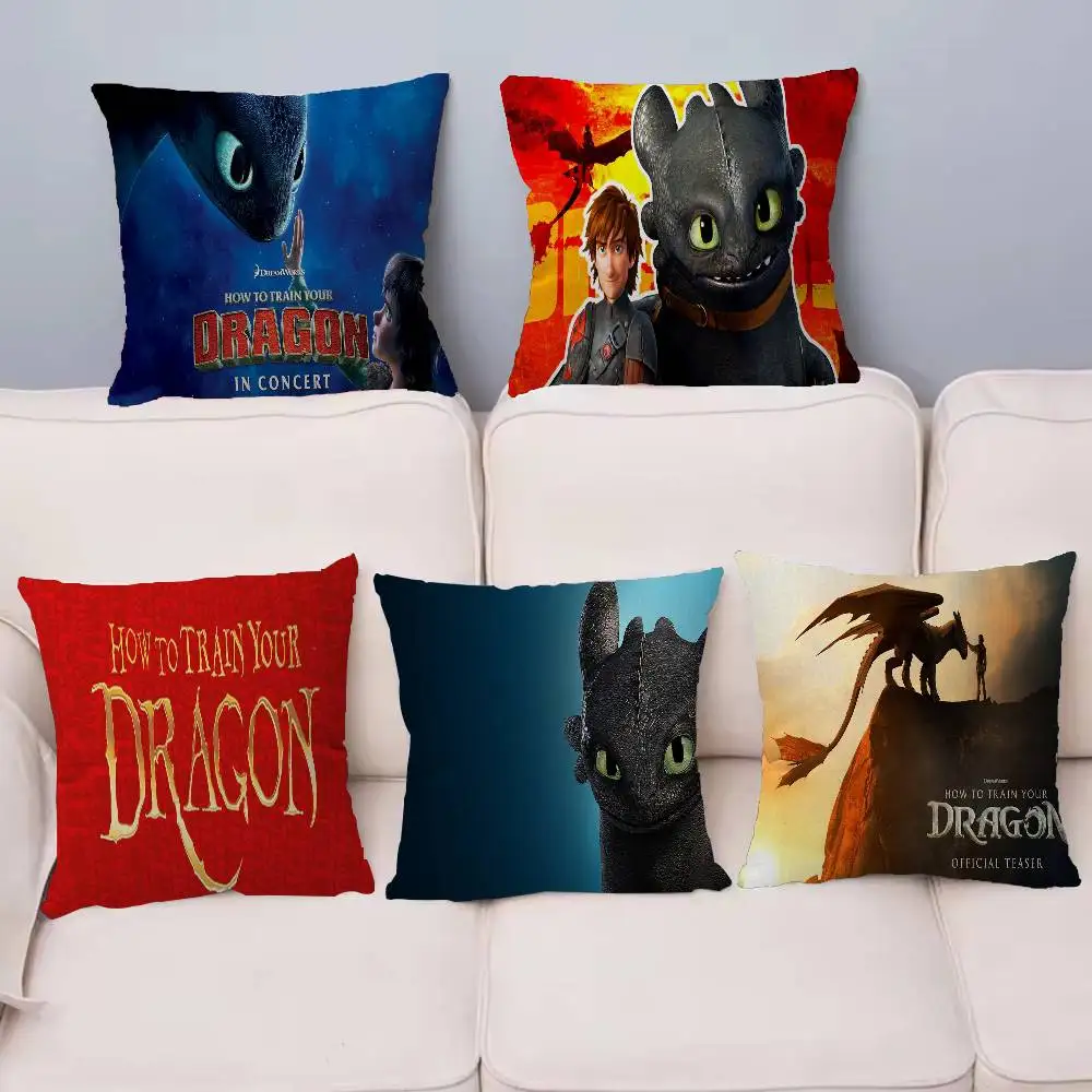 H-How to Train Your D-Dragon Cartoon Cushion Cover Decorative Pillow Sofa Home Decor case pillow cases