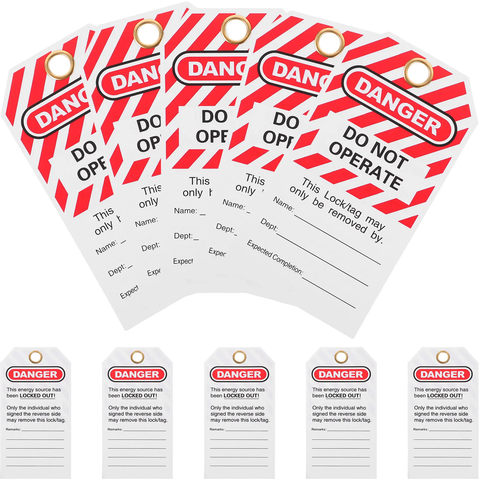 

10 шт. промышленных предупреждающих бирок безопасности, подвесные бирки для блокировки, предупреждение «Не включать оборудование» для использования на заводе/в мастерской