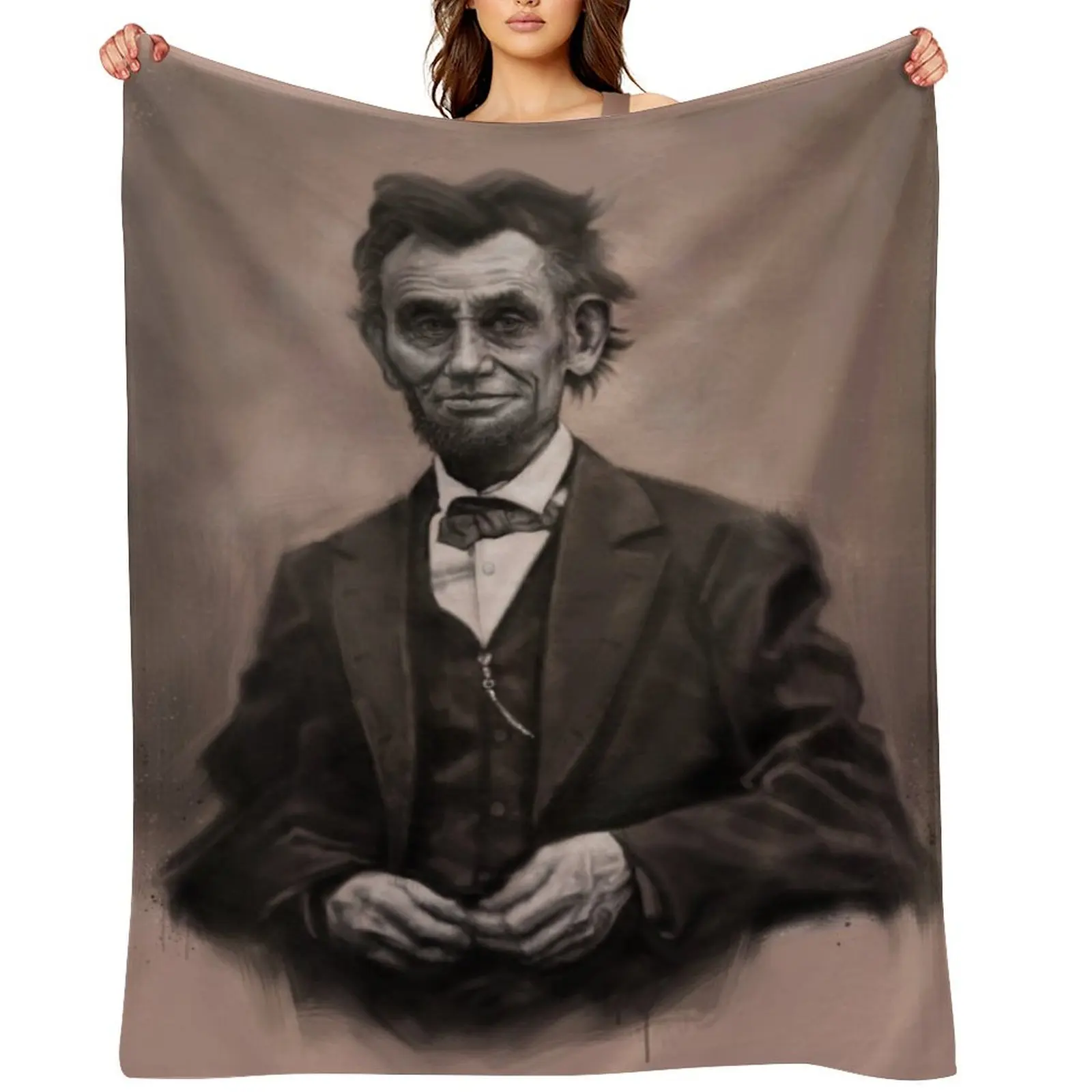 

Abraham Lincoln Throw Blanket Retros Thins Single Beach Blankets