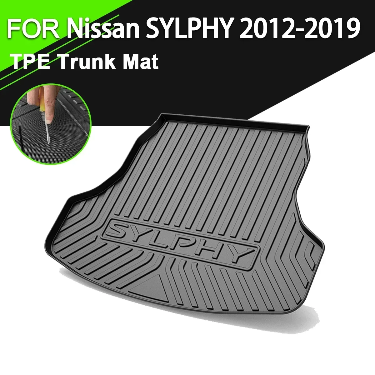 

Car Rear Trunk Cover Mat For Nissan SYLPHY 2012-2019 TPE Waterproof Non-Slip Rubber Cargo Liner Accessories