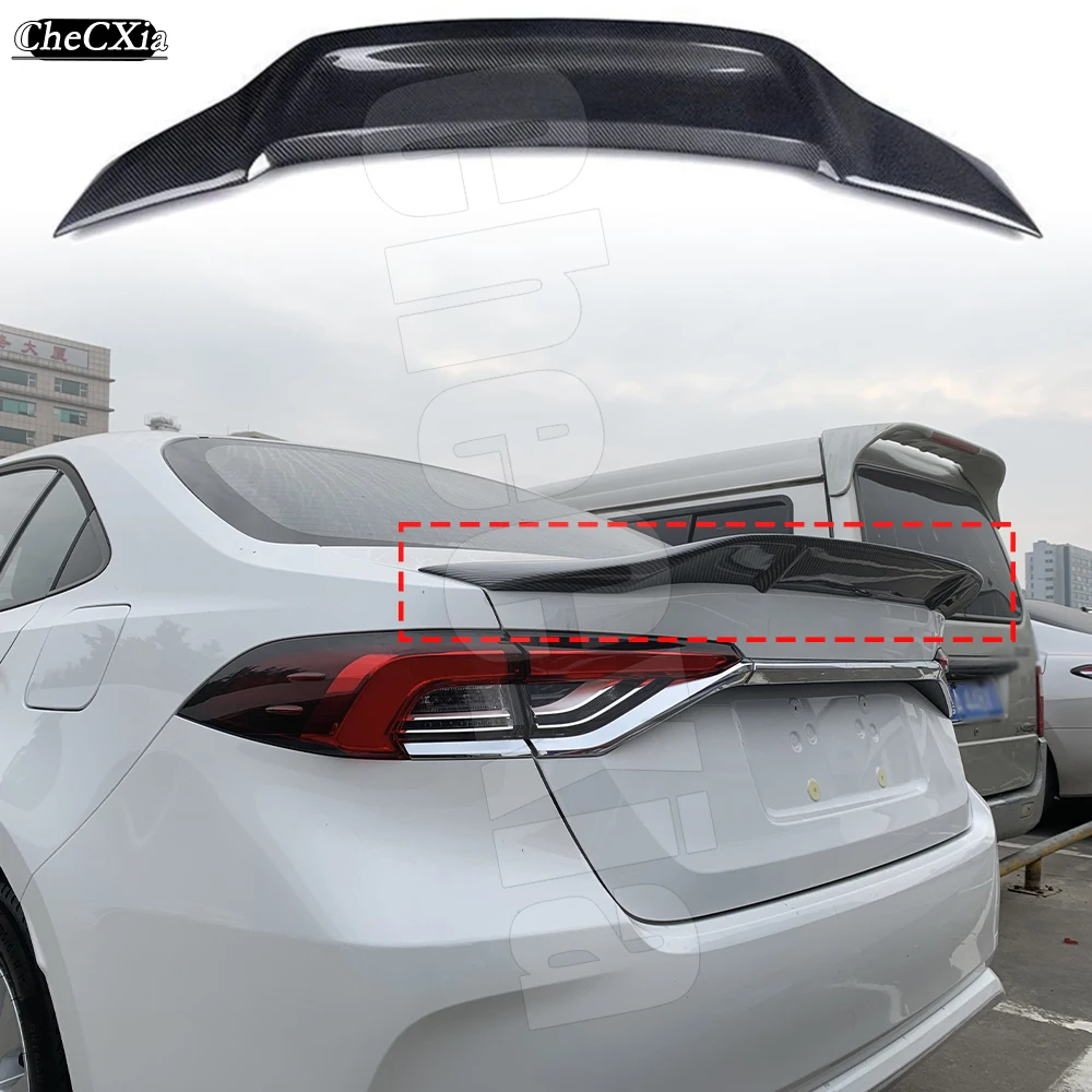 Real Carbon Fiber Rear Wing Trunk Lip Tail Spoiler For Toyota Corolla 2019 2020 2021 2022 2023 2024 R Style