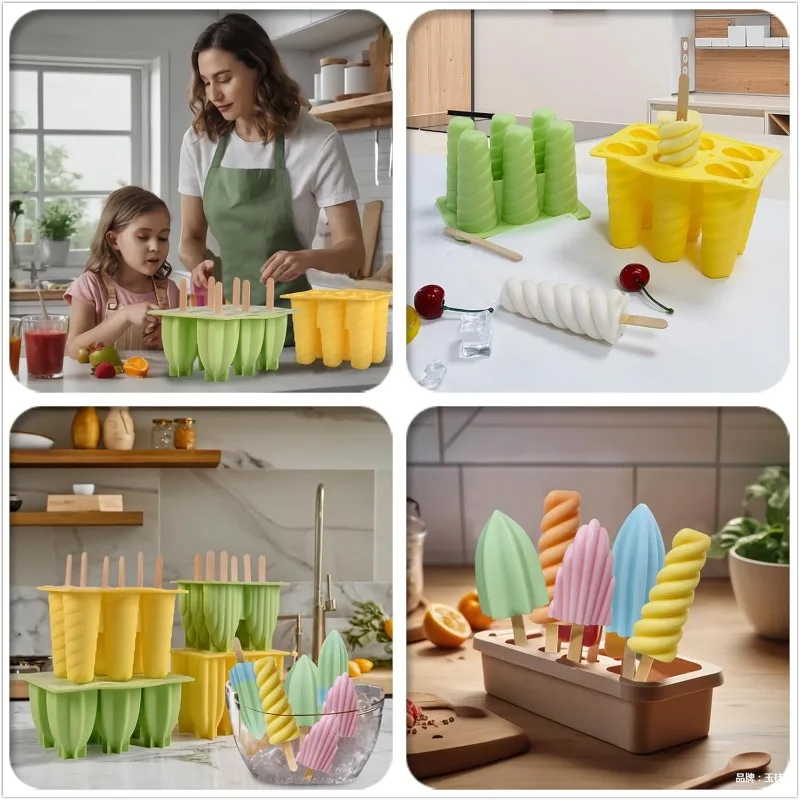 El molde para paletas sin BPA se puede reutilizar. El paletas fácil de desmontar se puede utilizar para hacer helados caseros DIY de calidad alimentaria.