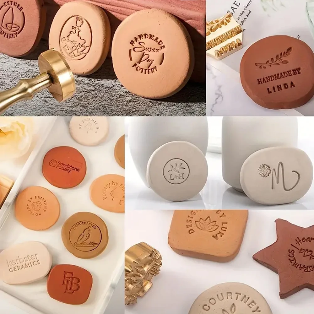 Personalized Pottery Stamp for Clay, Custom LOGO Pottery Stamps for Clay, Customizable Clay Stamp Copper Tool, Design Clay Seal