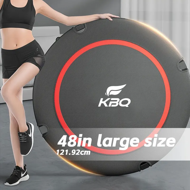 ترامبولين صامت مقاس 48 بوصة مع مقبض قابل للتعديل، ترامبولين للياقة البدنية، مدرب هوائي للقفز بنجي، مناسب لتمرين الكبار #4