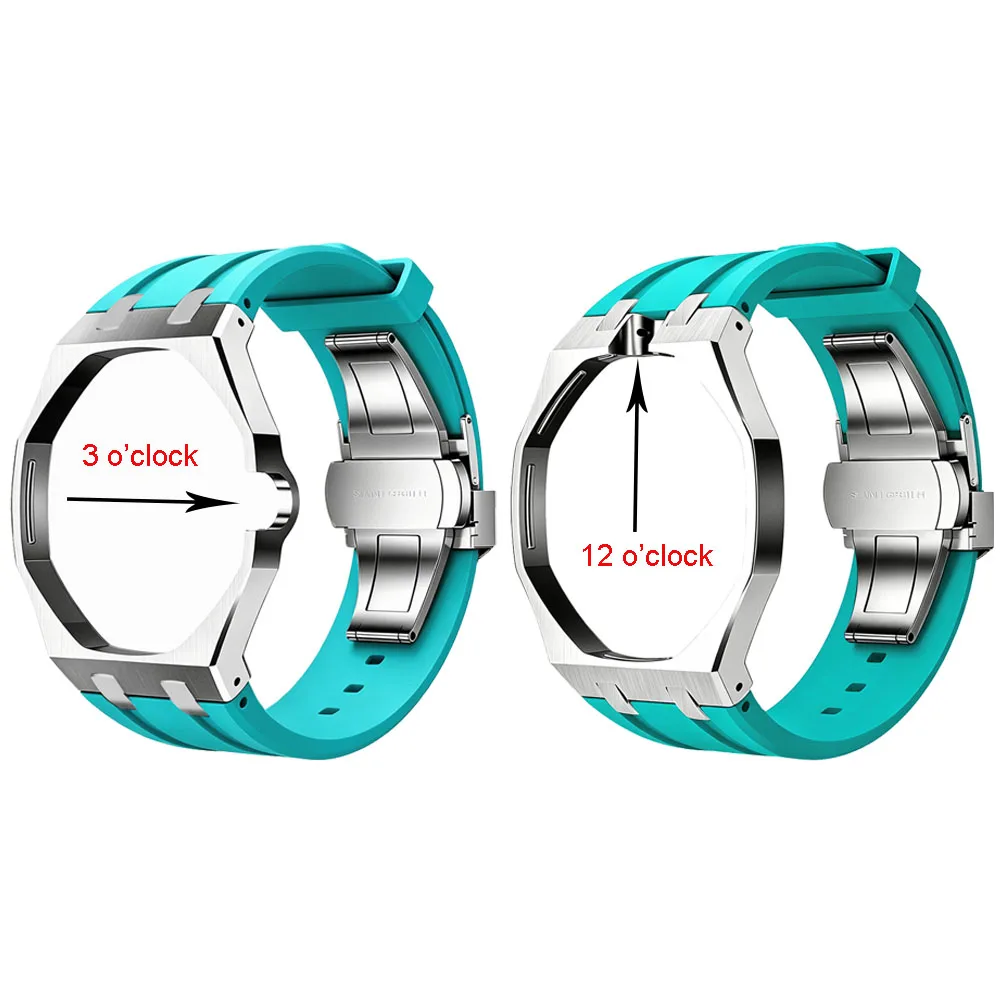 2IN1 Stainless Steel Case+Silicone Strap For Swatch x AP Royal pop Pocket Watch Changer To Wristwatch Modification Kit Wristband