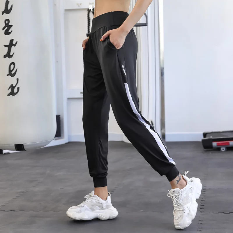 Female Sportswear Trousers Nylon Quick Dry Running Pants Causal Breathable Drawstring Pocket Yoga Joggers Women Sweatpants