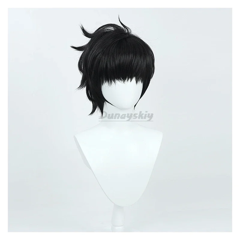 CosplayAnime nivelado Sung Jinwoo Cosplay peluca Anime Solo disfraz peluca Sung Jinwoo Cosplay peluca corta negra juego de rol Sung Jinwo