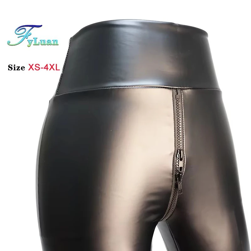 مزدوجة سستة بناطيل ضيقة مثيرة السراويل بنطال جلدي للنساء عالية الخصر طماق الإناث ماتي نحيل الكاحل طول أسفل السراويل