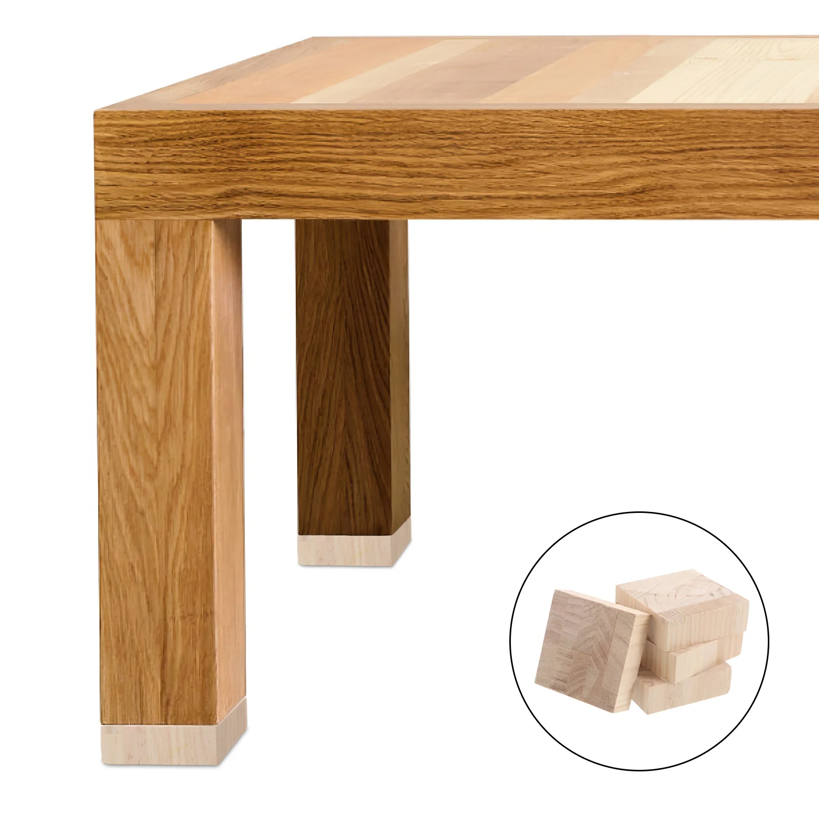 

4Pcs Wooden Furniture Risers Square Heavy Duty Bed Desk Table Chair Leg Heightening Floor Protectors Pads Chair Foot Protectors