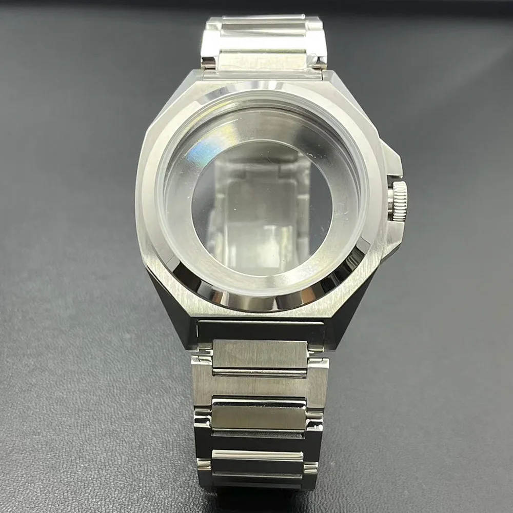 43mm 2026 Waterproof Polished Stainless Steel Watch Case 316L Movement Accessories Suitable for Miotta 8215 8205 with 32.1mm Dia